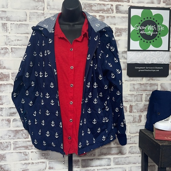Nautical cotton zip up jacket XL - Picture 1 of 5